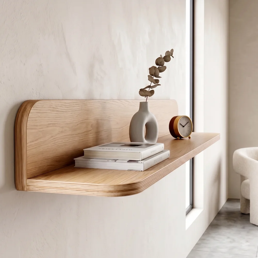 R2 Duvar Rafı Modern Tekli Minimalist Tasarımı 90cm