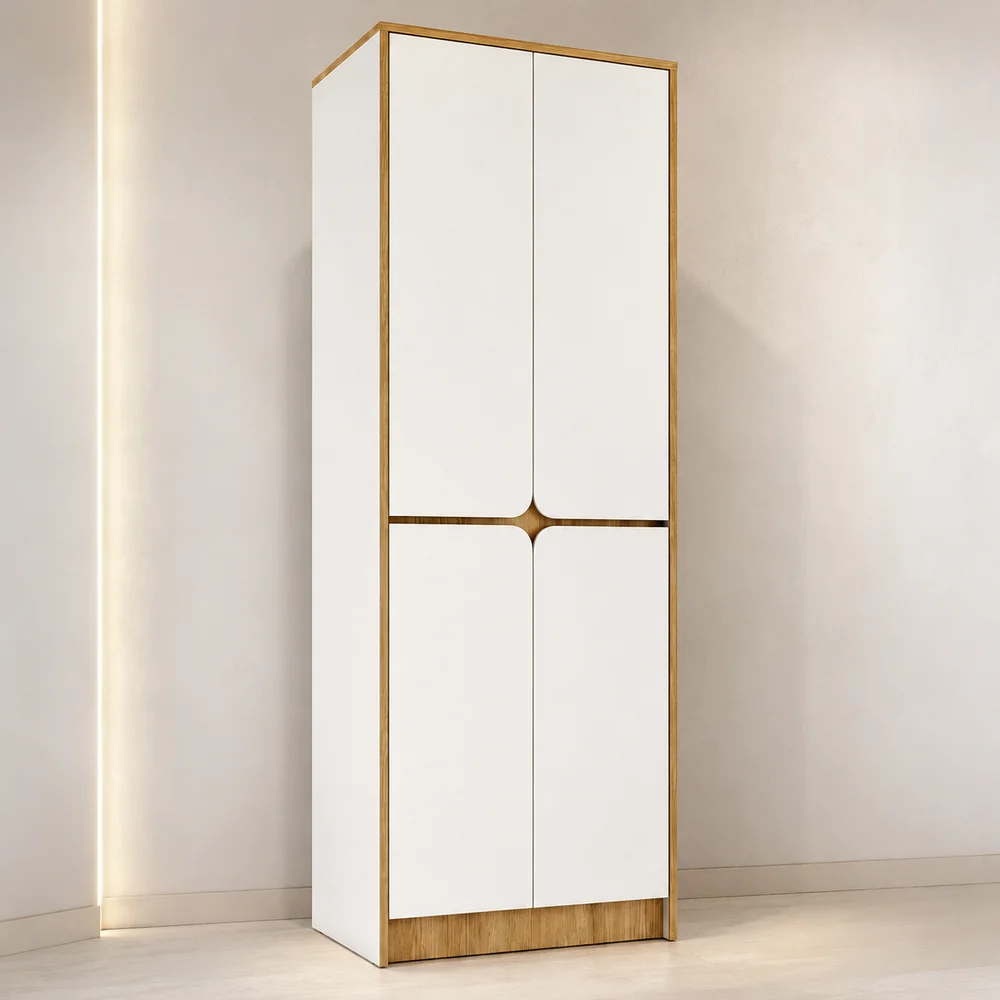 VS5 Modern Vestiyer Dolap Beyaz 2 Kapılı